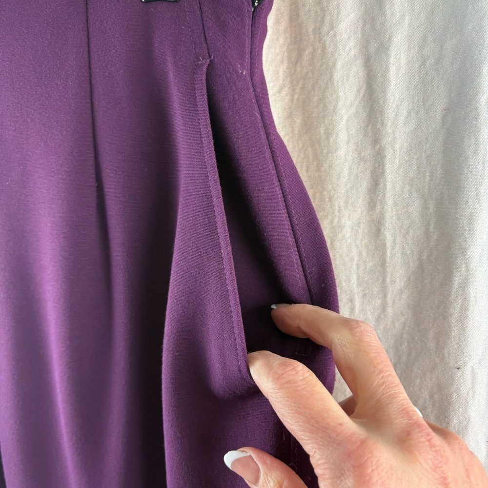 Serenity Double Knit Pencil Skirt in Mulberry(wine) Color 10 - Picture 5 of 9